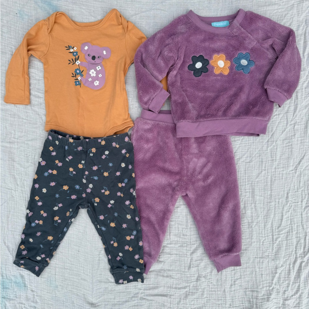 Baby/Toddler Matching Set with Floral and Koala Design